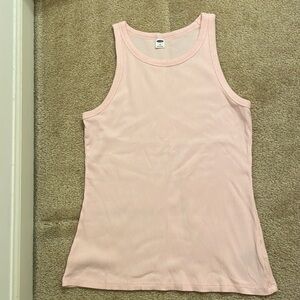 Pink Ribbed High Neck Old Navy Tank Top Size M